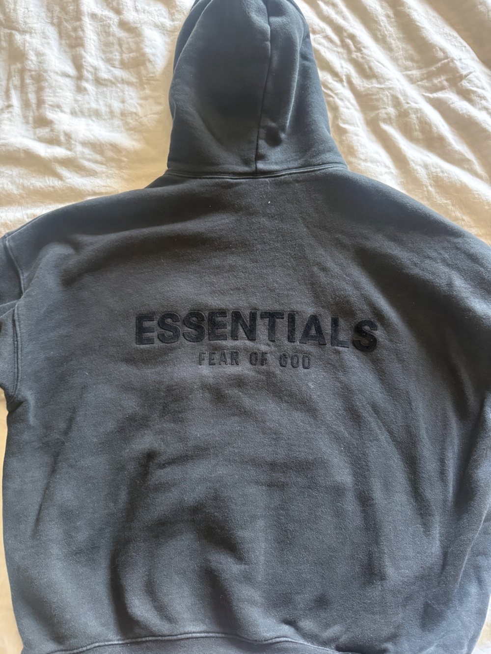 Fear of God ESSENTIALS Black Logo Hoodie
